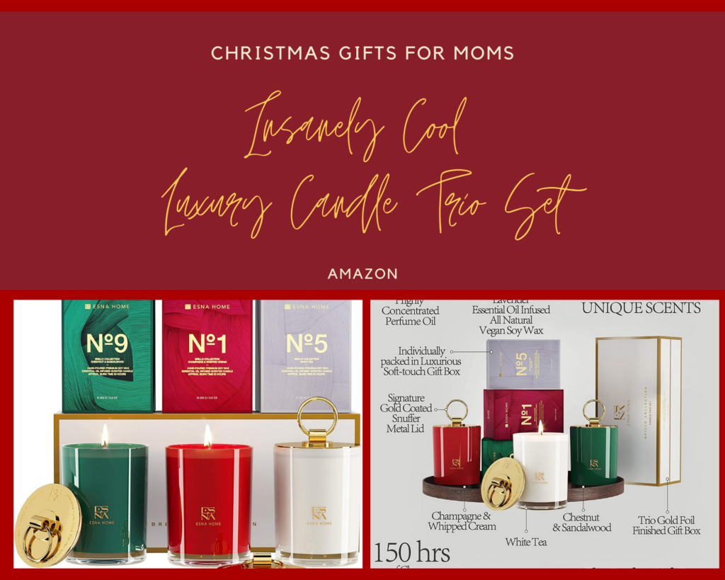 ESNA HOME Luxury Candle Trio Set. Insanely cool christmas gift your mom will love